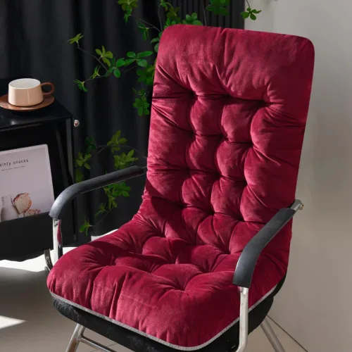 Miniatura 11 de Cojín para silla de oficina, cojín de asiento de felpa con respaldo de apoyo, cojines de escritorio para silla de jugador, silla mecedora reclinable
