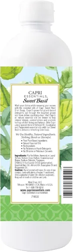 Miniatura 7 de CAPRI ESSENTIALS Jabón líquido para platos, suministros de limpieza naturales para el hogar, detergente aromático para platos a base de plantas