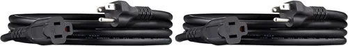 Miniatura 23 de Amazon Basics Cable de extensión, 13 amperios, 125 V, 20 pies, color negro, paquete de 2