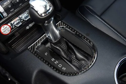 Miniatura 9 de Xotic Tech - Cubierta para panel de cambio de marchas, fibra de carbono suave auténtica, compatible con Ford Mustang 2015-2023 Negro carbón