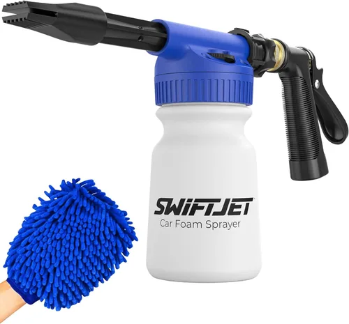Miniatura 8 de SwiftJet Pistola de espuma para lavar el auto + manopla de microfibra - Funciona con cualquier jabón - Pulverizador de espuma para coche
