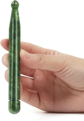 Miniatura 5 de Gua Sha - Bolígrafo de belleza de acupuntura, herramienta de acupresión de jade de aventurina natural, masajeador de punto de activación de tejido