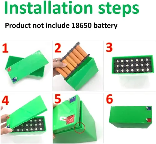 Miniatura 3 de Soporte de batería 18650, 12V 3S 7P Li-ion DIY soporte para batería 18650 Powerwall abrazadera puntual (caja verde y tira de níquel)