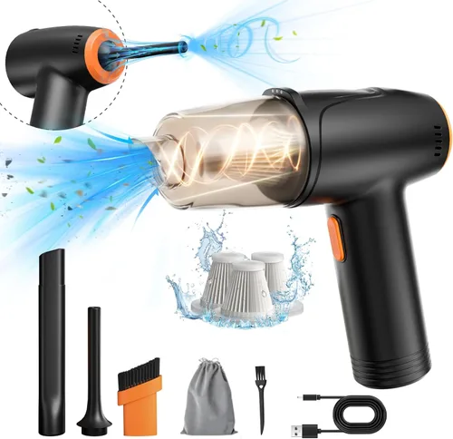 Aspiradora de Mano Inalámbrica para Automóvil, Aspiradora de 9000Pa y Soplador de Aire, Mini Aspiradora para Automóvil Portátil Inalámbrica con