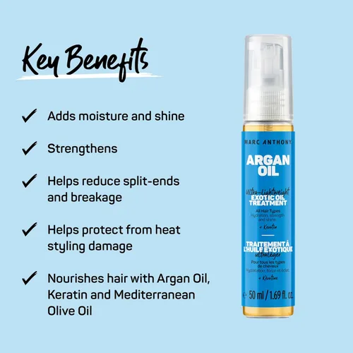 Miniatura 2 de Marc Anthony Tratamiento de aceite de argán exótico con queratina - Aceite para el cabello ultraligero hidrata y fortalece para un cabello brillante