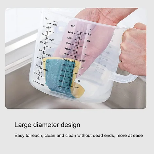 Miniatura 6 de Dsxnklnd Taza medidora de 2.5L para hornear con tapa, taza de mezcla de plástico transparente, 6.18 x 6.96 x 1.73 pulgadas