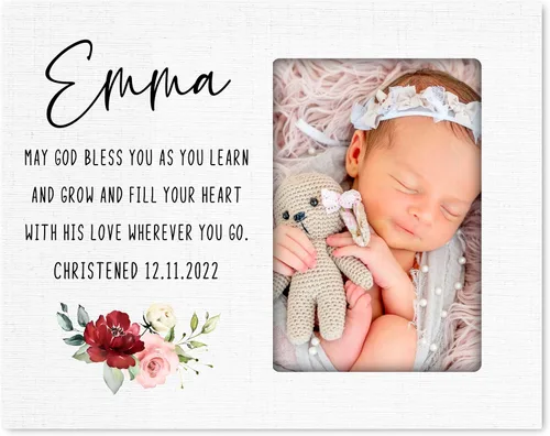 Miniatura 10 de Lifesong Milestones Marco de fotos personalizado para bautizo, regalos de bautismo para niñas, niños, padrinos, regalos de baby shower, baby shower