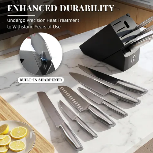 Miniatura 4 de KnifeSaga Juego de cuchillos de cocina premium, juego de 14 piezas de acero inoxidable japonés de alto carbono, afilado duradero, juego de cuchillos
