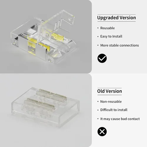 Miniatura 6 de PAUTIX Conectores de 0.394 pulgadas para CCT COB LED Tira de luz LED Kit de conexión de extensión de terminal sin soldadura, 4 conectores