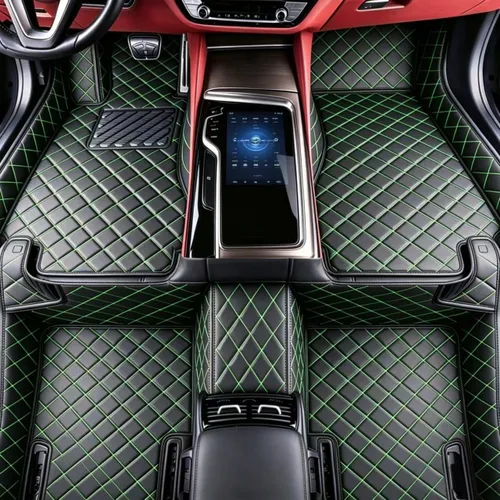 Miniatura 20 de Alfombrillas de cuero personalizadas para todo tipo de clima, revestimientos para el suelo de automóviles, SUV, camiones, juego de tapetes Azul