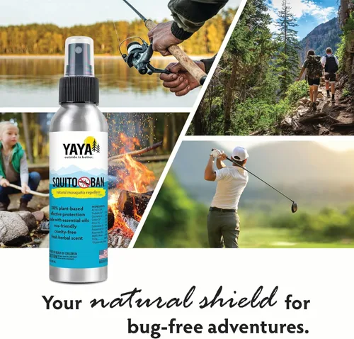 Miniatura 3 de SQUITO BAN - Repelente de mosquitos Yaya Organics Spray de insectos totalmente natural hecho con aceites esenciales, apto para familias, sin DEET