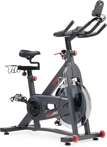 Sunny Health & Fitness Smart Cycling Exercise Bike, Free SunnyFit App Connection, Designed for Intensive Cardio Workout at Home, Adjustable Seat &