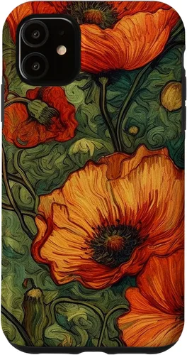 Miniatura 8 de iPhone 16 Floral Van Gogh Style Poppy Flower Case