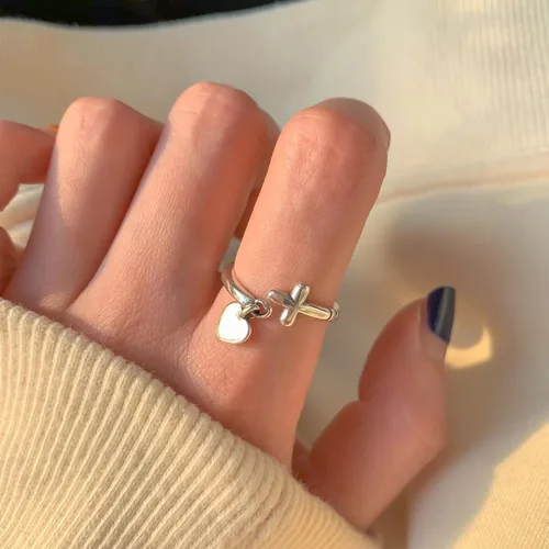 Miniatura 3 de 925 Sterling Silver Ring Minimalist Adjustable Rings Band Handmade Rings for Women Girls
