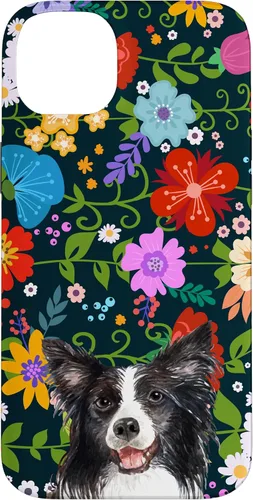 Miniatura 14 de Funda para iPhone 14 Border Collie Ditsy Flower Floral Pattern para mujer
