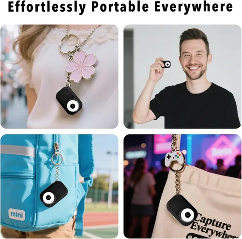 Miniatura 5 de Mini cámara con llavero con 14M 1080P FHD, mini cámara digital de bolsillo, pequeñas cámaras portátiles de 0.96 pulgadas, grabadora de video