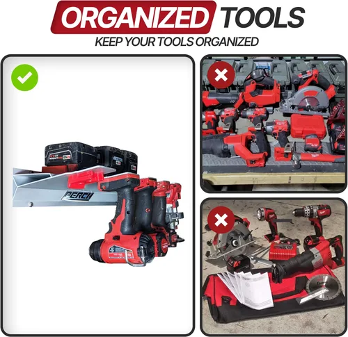 Miniatura 6 de Paquete de 3 portaherramientas para herramientas inalámbricas Milwaukee M18/18v – Organizador de herramientas de ajuste a presión para soporte