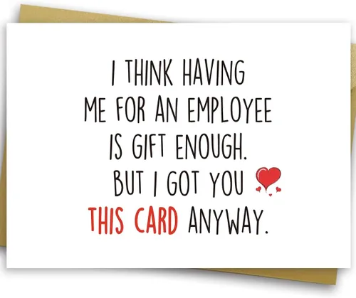 Ziwenhu Regalos del día del jefe para hombres, tarjeta feliz del día del jefe para él, regalos divertidos para mujer, bonita tarjeta de cumpleaños