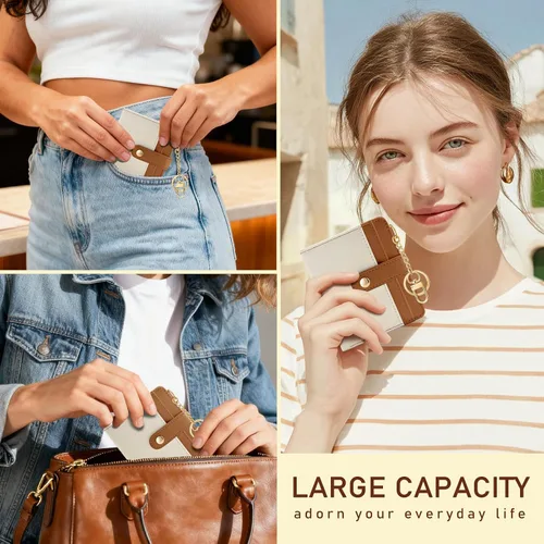 Miniatura 2 de Jogjam Cartera pequeña para mujer, Rfid delgada y compacta para tarjetas de crédito, billetera plegable de piel sintética, bolsillo con cremallera