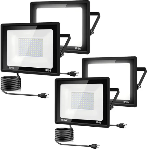 Miniatura 11 de Paquete de 4 Luces LED de Inundación para Exteriores, Luz de Trabajo LED de 50W 5500lm con Enchufe de EE.UU. de 6FT, Luces de Seguridad Exteriores