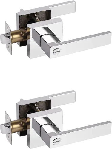 Miniatura 28 de Probrico Paquete de 4 manijas de puerta simuladas en negro mate, manijas interiores que no giran, manijas reversibles resistentes para interiores