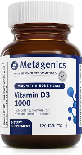 Metagenics D3 1000 - Suplemento de vitamina D - Densidad ósea y apoyo inmunológico* - Integridad de los dientes* - Sin OMG y sin gluten - 120