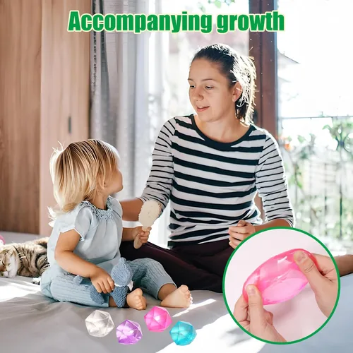 Miniatura 7 de 2 piezas de gran cubo de estrés de 2.45 pulgadas, bola blanda de hielo de mampostería Squishy - Juguete de diamante de malta y azúcar para tu mejor