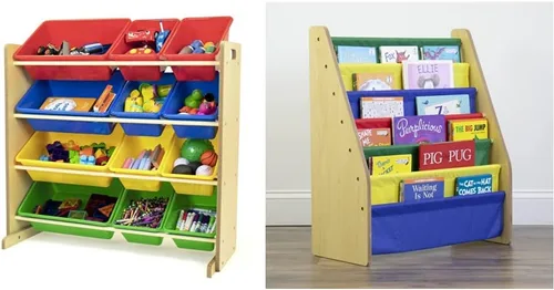 Miniatura 10 de Humble Crew Organizador de juguetes para niños con contenedores de almacenamiento y estantería extragrande de 6 niveles, gris/blanco