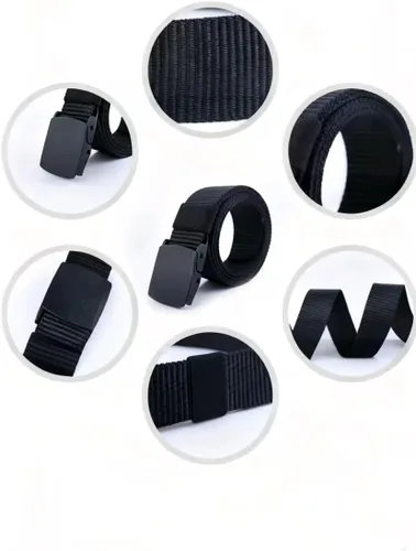 Miniatura 9 de Cinturón táctico para hombre, correa de nailon con hebilla de plástico de liberación rápida, cinturón de utilidad extra largo de 50 pulgadas