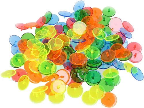 100 marcadores redondos de plástico transparente para pelotas de golf y béisbol, colores mezclados