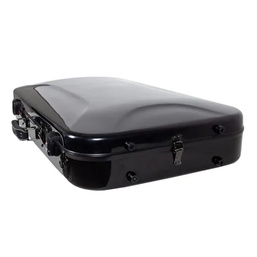 Miniatura 6 de Crossrock Estuche doble de fibra de vidrio con cerradura TSA para dos ukeleles de concierto/tenor-negro (CRF2020DTUBK)