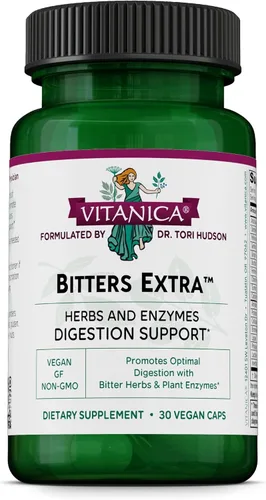 Vitanica Bitters Extra, Apoyo a la Digestión, Vegano/Vegetariano, 30 Cápsulas