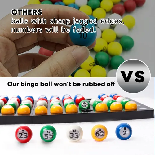 Miniatura 3 de GSE Games & Sports Expert - Tablero maestro profesional de bingo y bolas multicolor de 7/8 pulgadas, tablero de llamadas de bingo negro