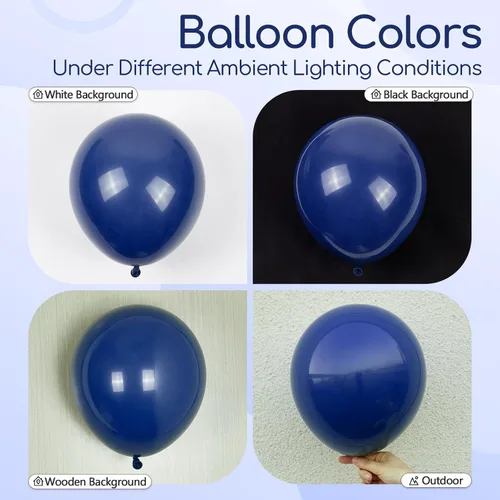 Miniatura 3 de Globos Azul Marino de 12 pulgadas, Globos de Látex Azul Marino 50 piezas Globos de Fiesta para Graduación Boda Fiesta de Cumpleaños Decoraciones
