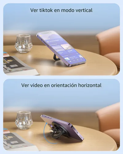 Miniatura 5 de SUPERONE para soporte de anillo de teléfono MagSafe, soporte magnético ajustable y removible compatible solo con accesorios MagSafe para iPhone Negro