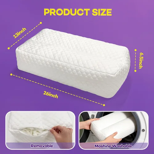 Miniatura 4 de Almohada de rodilla de espuma viscoelástica triturada para dormir de lado, almohada de apoyo para dormir de lado, alivia el dolor de cadera, espalda