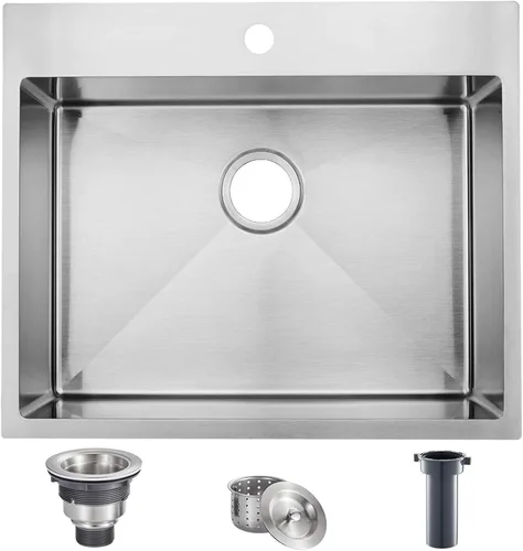 Miniatura 19 de SHACO Fregadero de barra de 15 x 15 pulgadas, fregadero de cocina pequeño de acero inoxidable de 15 pulgadas, fregadero de cocina pequeño de un solo