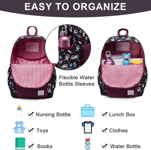 Miniatura 3 de VASCHY - Mochila preescolar para niños y niñas liviana resistente al agua con correa en el pecho