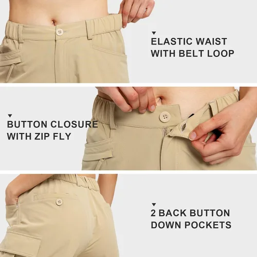 Miniatura 5 de Pantalones cargo para mujer, holgados, casuales, de algodón, tácticos, militares, militares, con 7 bolsillos