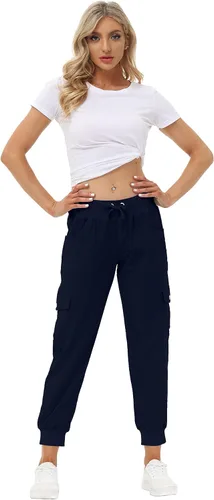 Miniatura 5 de MoFiz - Pantalones cargo, ligeros de senderismo para mujer, de secado rápido, informales, pantalones deportivos para viaje, con cintura elástica