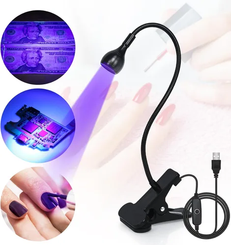 Miniatura 6 de Lámpara UV para Uñas Geisofu - Luz UV para Uñas de Gel, Lámpara de Curación Flash LED de Cuello de Cisne para Uñas, Secador de Manicura Luz Negra