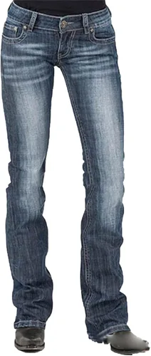 Pantalones de mezclilla ajustados para mujer, corte de bota, de tiro medio, ajustados, acampanados, con parte inferior acampanada, pantalones de