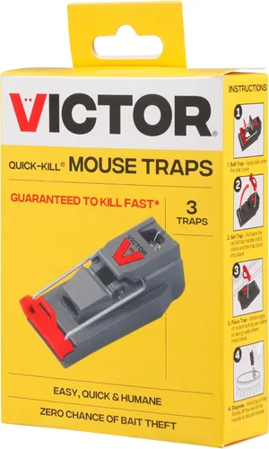 Miniatura 4 de Trampas para ratones Victor M140-3B de muerte rápida para interiores para el hogar - 3 trampas para ratones reutilizables
