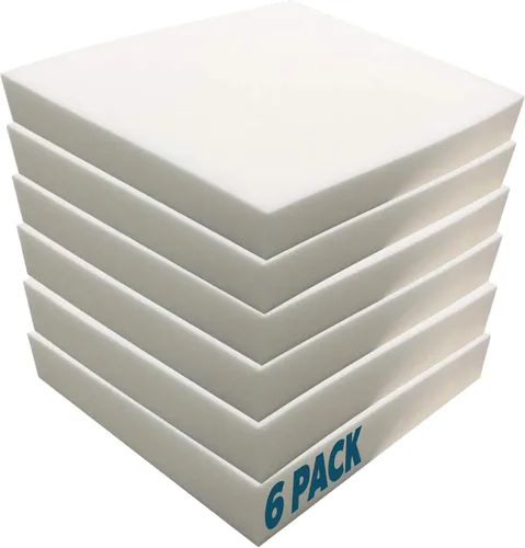 Foamma Paquete de 6 almohadillas de espuma para tapicería de alta densidad de 2 x 20 x 20 pulgadas, repuesto de cojín de sofá, espuma de silla,