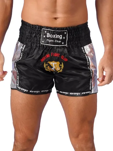 Pantalones cortos de boxeo Muay Thai para hombre, pantalones cortos de kickboxing, artes marciales, entrenamiento, gimnasio, entrenamiento