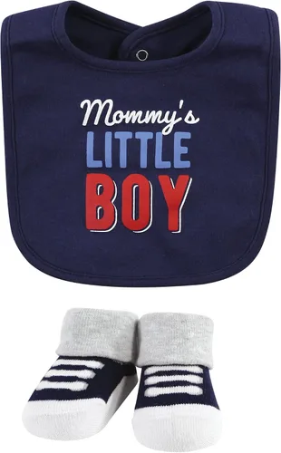 Miniatura 77 de Hudson Baby Conjunto de babero y calcetines unisex de algodón para bebé