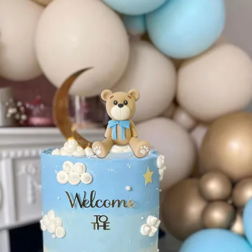Miniatura 4 de Decoración 3D para tartas de oso para decoración de tartas de oso para niños y niñas, baby shower, suministros de fiesta de cumpleaños (azul)