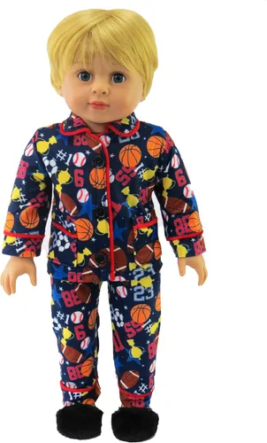 Miniatura 3 de American Fashion World Pijama de niño Brave The Wild para muñecas de 18 pulgadas Calidad premium y diseño moderno Ropa de muñecas Moda de ropa