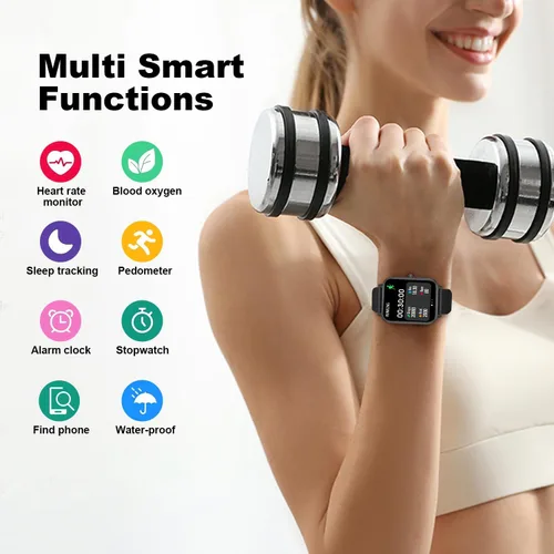Miniatura 3 de Choiknbo Reloj inteligente con rastreador de fitness para teléfonos Android/iOS, pantalla táctil completa de 1.69 pulgadas con monitor de frecuencia