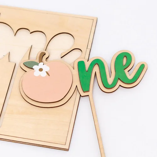 Miniatura 6 de Peach One - Decoración de pastel de madera con temática de durazno, decoración de primera fiesta de cumpleaños, suministros de fiesta de dulce